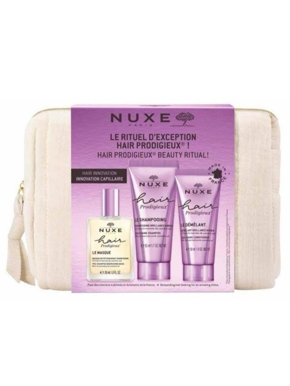 NUXE Hair Prodigieux 4pc Set High Shine Shampoo & Conditioner w/ Nourishing Mask